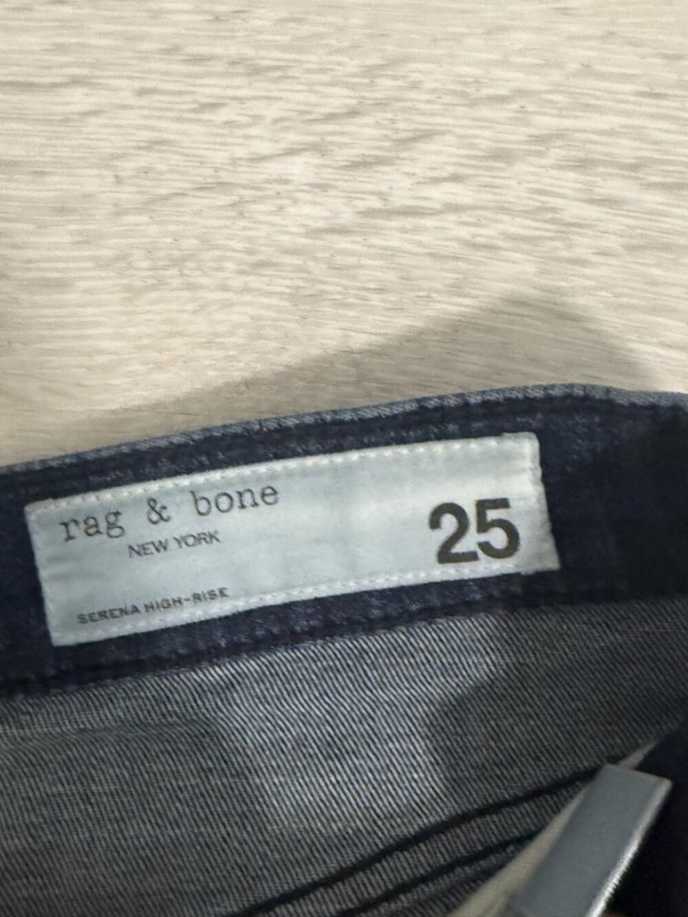 rag & bone Serena Darkwash High-Rise Raw-Hem Wide-Leg Jeans Size 25 - Picture 5 of 5